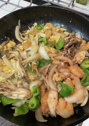 冷凍エビと舞茸ピーマン卵炒め-レシピのメイン写真