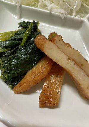 【簡単副菜】小松菜とヒラ天の煮物-レシピのメイン写真
