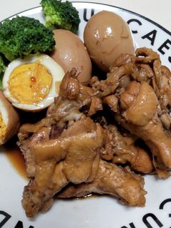 放置で完成♡手羽元の甘辛煮!茹で卵添え♪-レシピのメイン写真