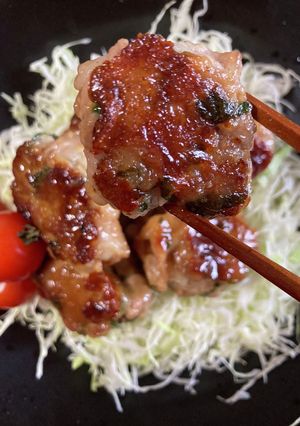 豚こまで作る大葉チーズてりてりボール-レシピのメイン写真