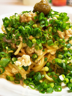 鶏そぼろと青ネギの柚子胡椒パスタ-レシピのメイン写真