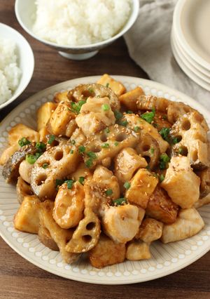 節約★鶏むね肉とれんこんのコク旨甘辛炒め-レシピのメイン写真