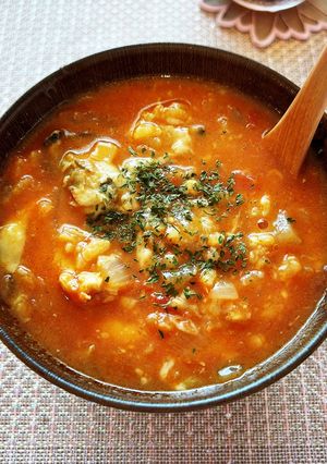 スペイン風♡海鮮トマトチーズ雑炊-レシピのメイン写真