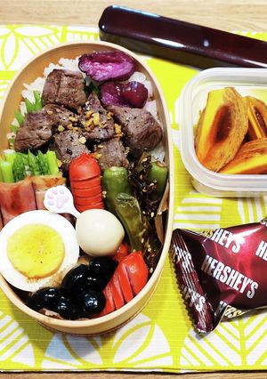 高１！男子弁当！ステーキじゃこ万願寺77-レシピのメイン写真
