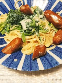 ほうれん草とウインナーのクリームパスタ-レシピのメイン写真