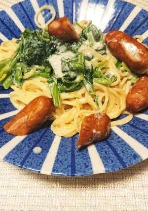 ほうれん草とウインナーのクリームパスタ-レシピのメイン写真