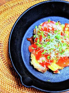 余った鶏唐揚げでトマトチーズ焼き-レシピのメイン写真