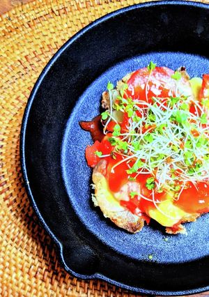 余った鶏唐揚げでトマトチーズ焼き-レシピのメイン写真