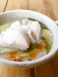 簡単♪韓国風おかゆ/鶏胸肉でサムゲタン風-レシピのメイン写真