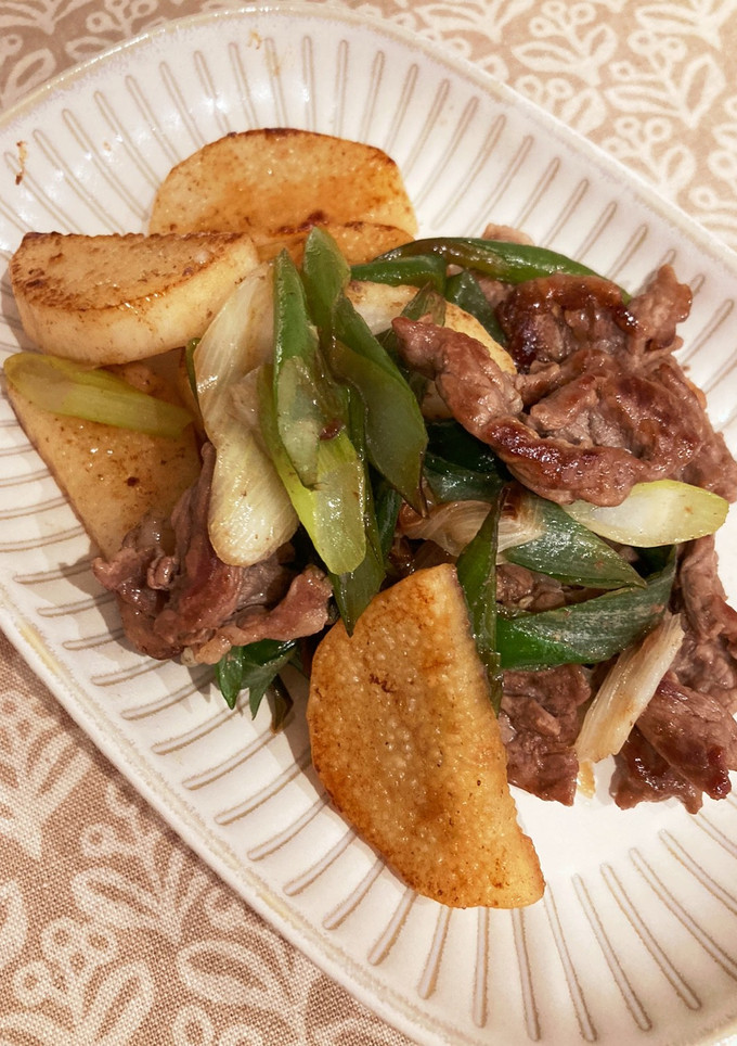 簡単♡長芋と牛肉の甘辛醤油炒め-レシピのメイン写真
