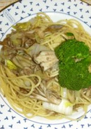 ごぼうとまいたけ、はくさいのオイルパスタ-レシピのメイン写真