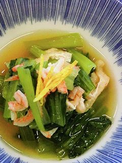 小松菜の煮びたし(干し桜エビ入り)-レシピのメイン写真