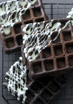 米粉で作るモノクロ・チョコワッフル-レシピのメイン写真