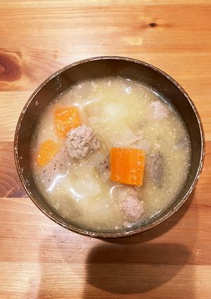 ひき肉の豚汁-レシピのメイン写真