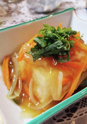 揚げ出し豆腐の野菜たっぷり甘酢あんかけ-レシピのメイン写真