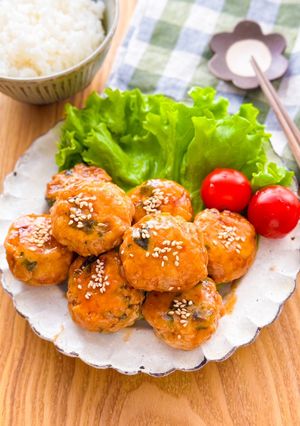 豆腐でふわふわ♡大葉入り鶏つくね-レシピのメイン写真