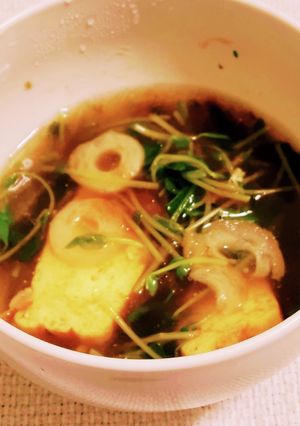 “たまご豆苗松茸お吸い物餡かけ”-レシピのメイン写真