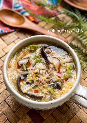 白菜ときのこたっぷり♪♪酸辣湯風スープ-レシピのメイン写真