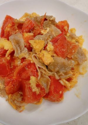 豚バラトマトのふんわり玉子炒め-レシピのメイン写真
