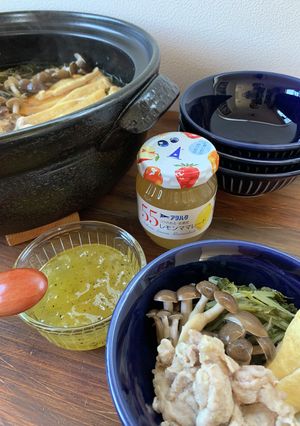 レモンジャムで味変も！豚肉のハリハリ鍋-レシピのメイン写真