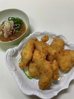 鶏胸肉のチキンカツ+ポン酢ダレ-レシピのメイン写真