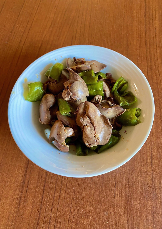 鶏肝と万願寺の炒め物-レシピのメイン写真