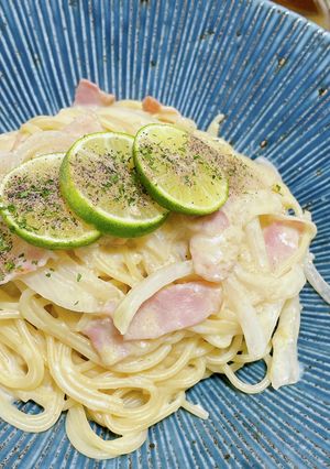 すだち香る ベーコンのクリームパスタ-レシピのメイン写真