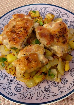 お野菜と皮パリパリチキン♡晩酌のお供-レシピのメイン写真