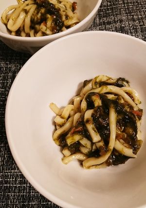 青のりと梅うどん-レシピのメイン写真