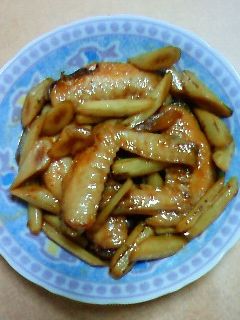 簡単♪手羽先とごぼうの甘辛炒め煮-レシピのメイン写真