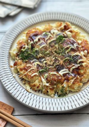 ふわっと軽い♪米粉お好み焼き えのき入り-レシピのメイン写真