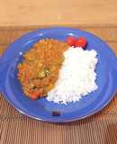 米粉とトマトと夏野菜のキーマカレー