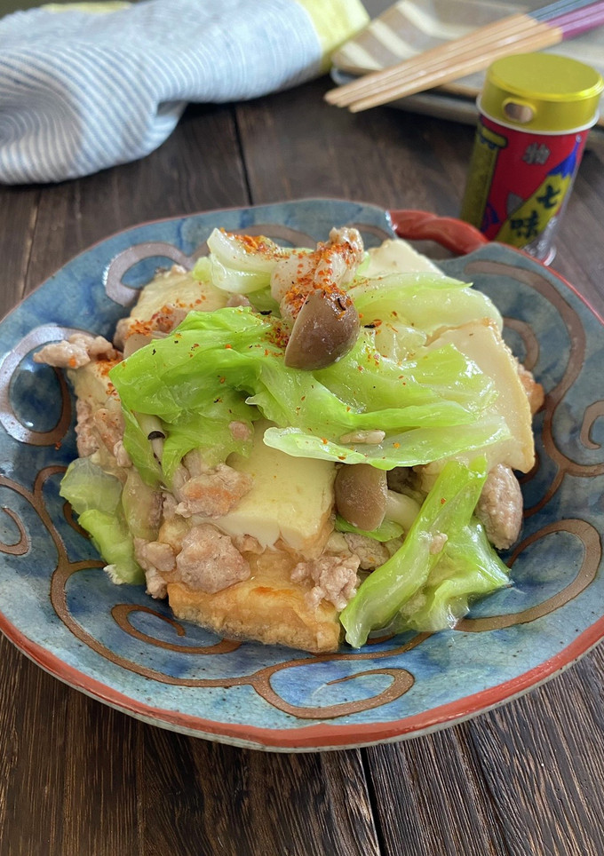 調味料1つ！熱々とろ〜厚揚げそぼろ煮-レシピのメイン写真