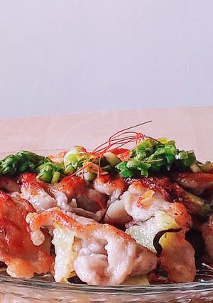 カリカリ油淋豚ネギだれ&茄子★お弁当-レシピのメイン写真