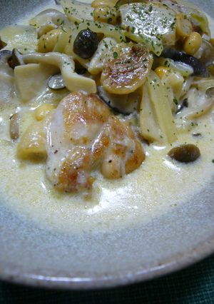 きのこたっぷり♡鶏肉と大豆のクリーム煮-レシピのメイン写真