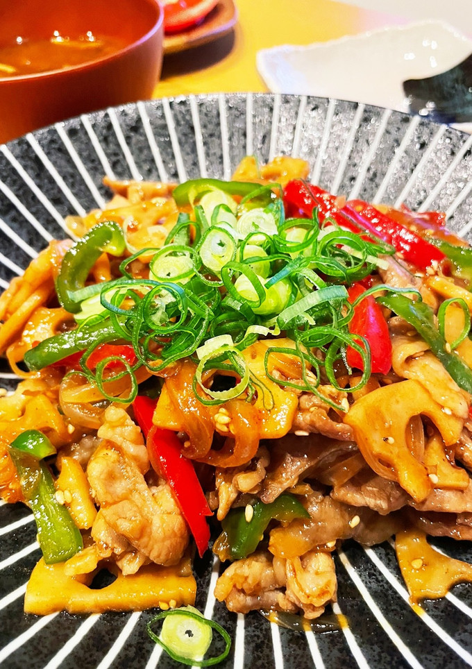 蓮根と豚肉の甘辛炒め-レシピのメイン写真