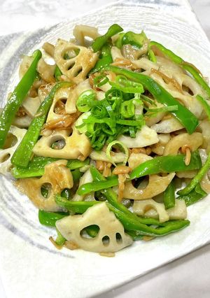 レンコンとピーマンのなめ茸炒め-レシピのメイン写真
