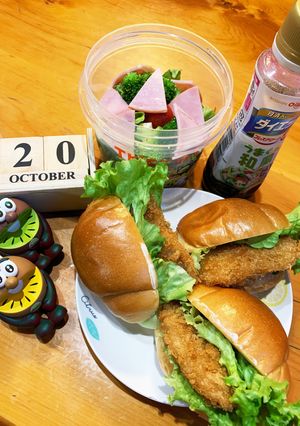 高一長女　お弁当(バターロールサンド4)-レシピのメイン写真