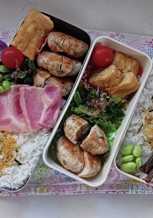 つくねバーグ弁当(10.19)-レシピのメイン写真