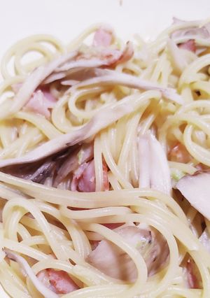 白菜とマイタケのクリームパスタ-レシピのメイン写真