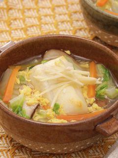 焼き餅でおこげ風♪温野菜しょうがスープ-レシピのメイン写真