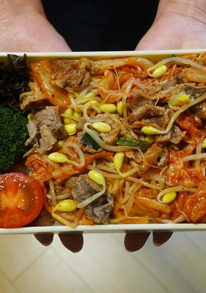 豚肉と豆もやしのキムチ和え丼弁当-レシピのメイン写真
