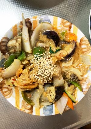 簡単きな粉豚キムチ味豚こま大根青椒肉絲風-レシピのメイン写真