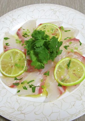 鯛のカルパッチョ（鮎魚醤）-レシピのメイン写真