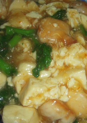 菜の花と鶏もも肉の麻婆豆腐-レシピのメイン写真