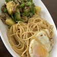 ツナピーポテトと半玉パスタプレート