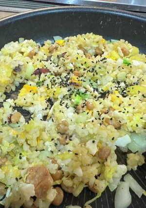 さつまいもの白菜と納豆チャーハン-レシピのメイン写真