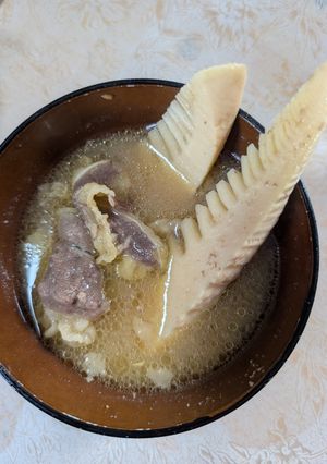 簡単★水煮たけのこと牛肉のお味噌汁-レシピのメイン写真