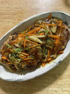 豆腐和風ハンバーグきのこあんかけ-レシピのメイン写真