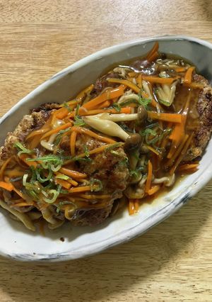 豆腐和風ハンバーグきのこあんかけ-レシピのメイン写真